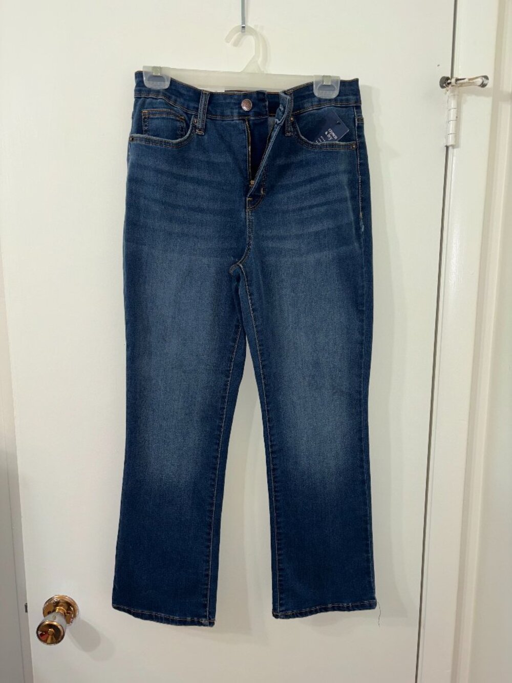 Crown & Ivy Jeans Size 8 New High-Rise Flare Crop with Tags